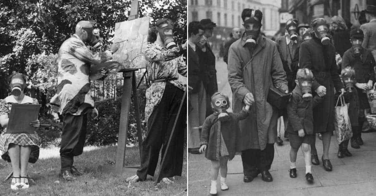 This Collection of Photos Show Disturbing Daily Life in Gas Masks During WWII