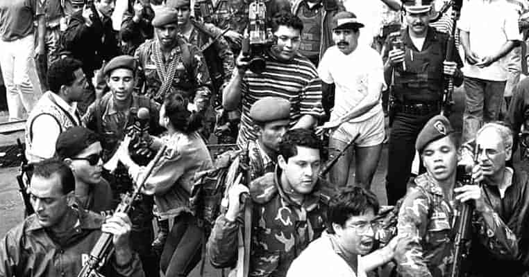 Photographs of Hugo Chavez and the Venezuelan Socialist Coup