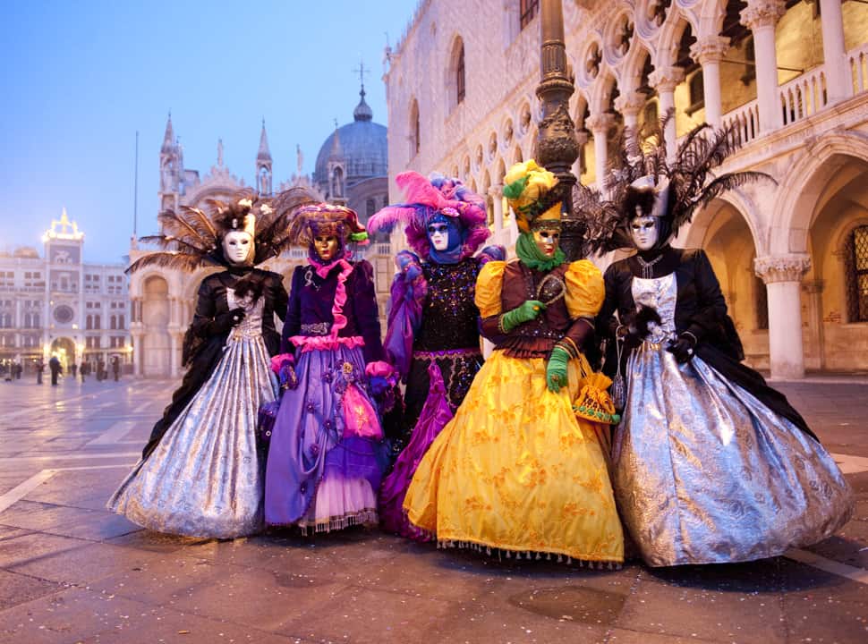Carnival time in St Mark’s Square, Venice. 