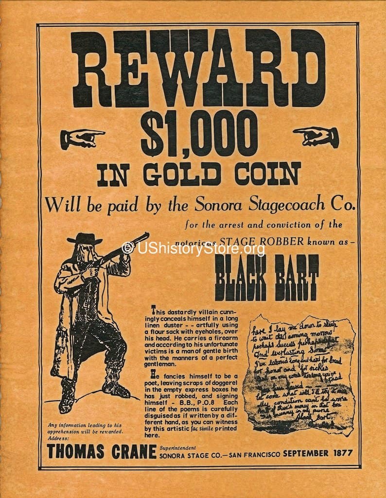 western & Co Robbery Reward Poster old west wanted Wells Fargo 