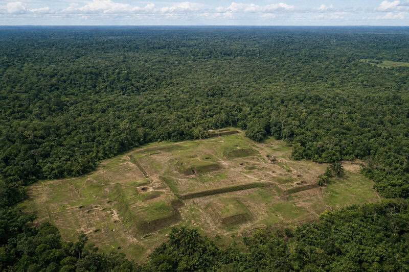 An aerial view of ancient Amazonian earthworks like those being lost in Suriname before pre-Columbian settlements can be&hellip;