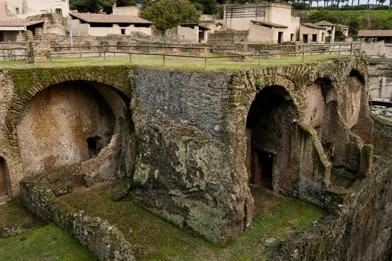 The Villa of the Papyri at Herculaneum, the only ancient library whose actual physical contents survived antiquity